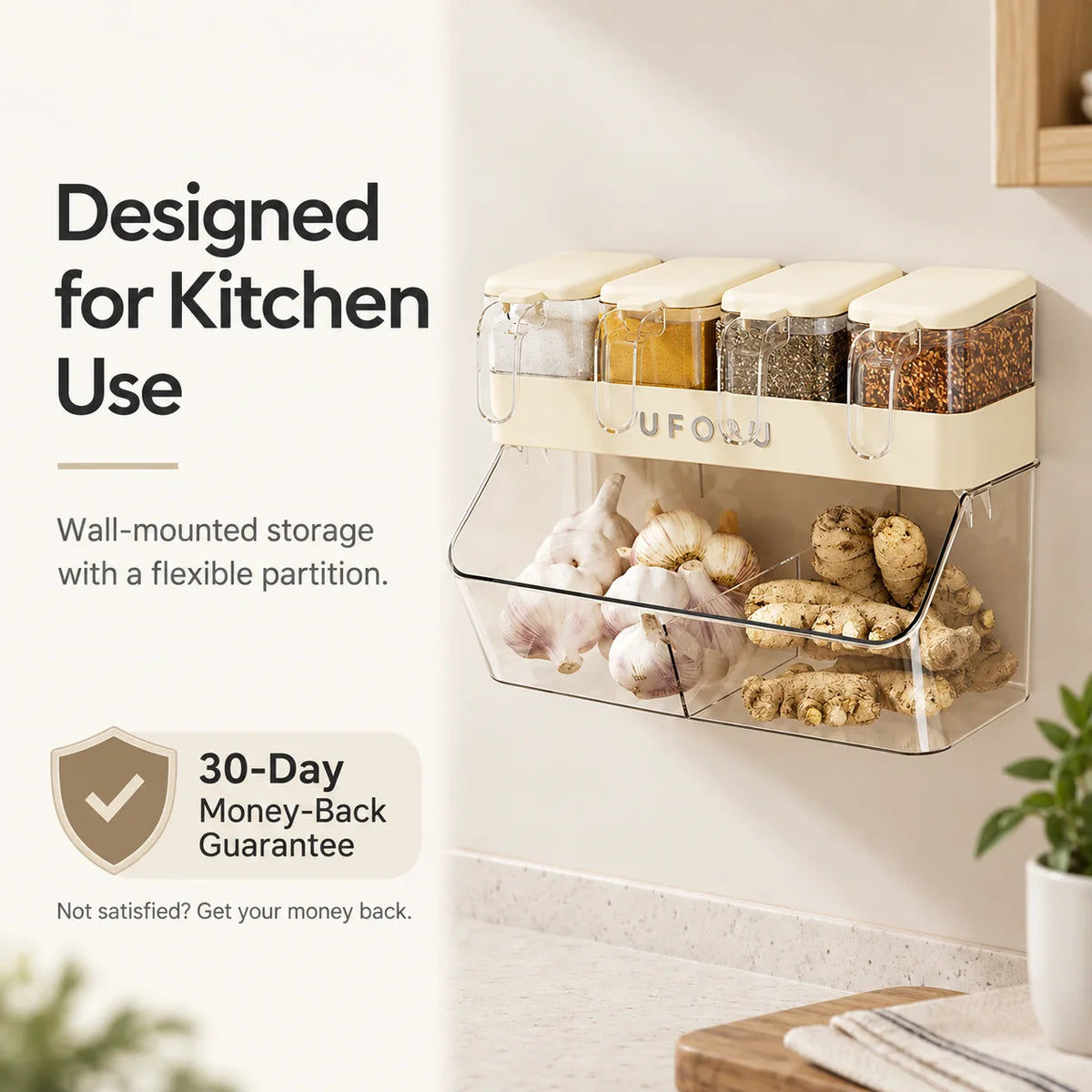 Kitchen organizer with iTooluxe 30-Day Money-Back Guarantee