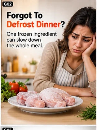 Forgot to defrost dinner problem scene
