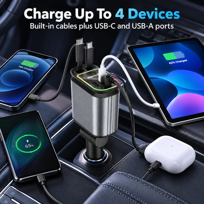 Car charger for up to four devices