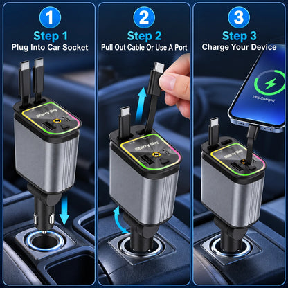 How to use retractable car charger