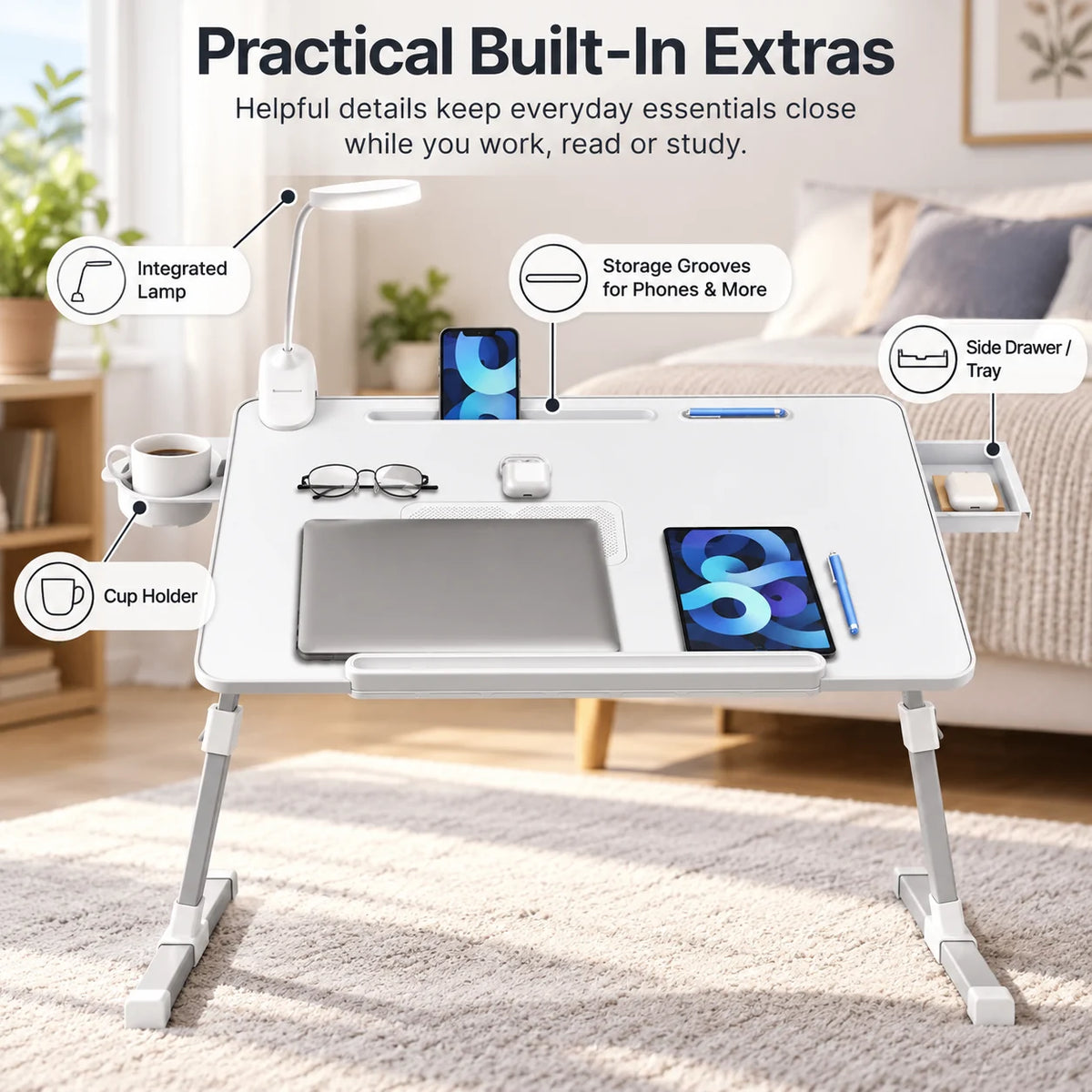FlexDesk practical built-in extras