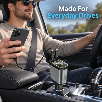 Retractable car charger for everyday drives
