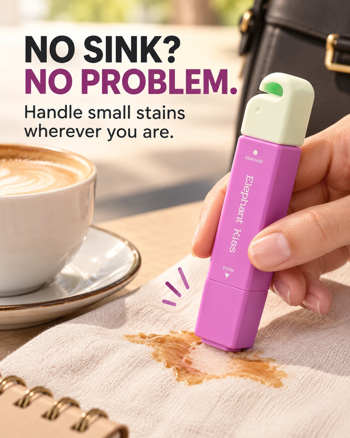 Elephant Kiss stain remover - no sink no problem