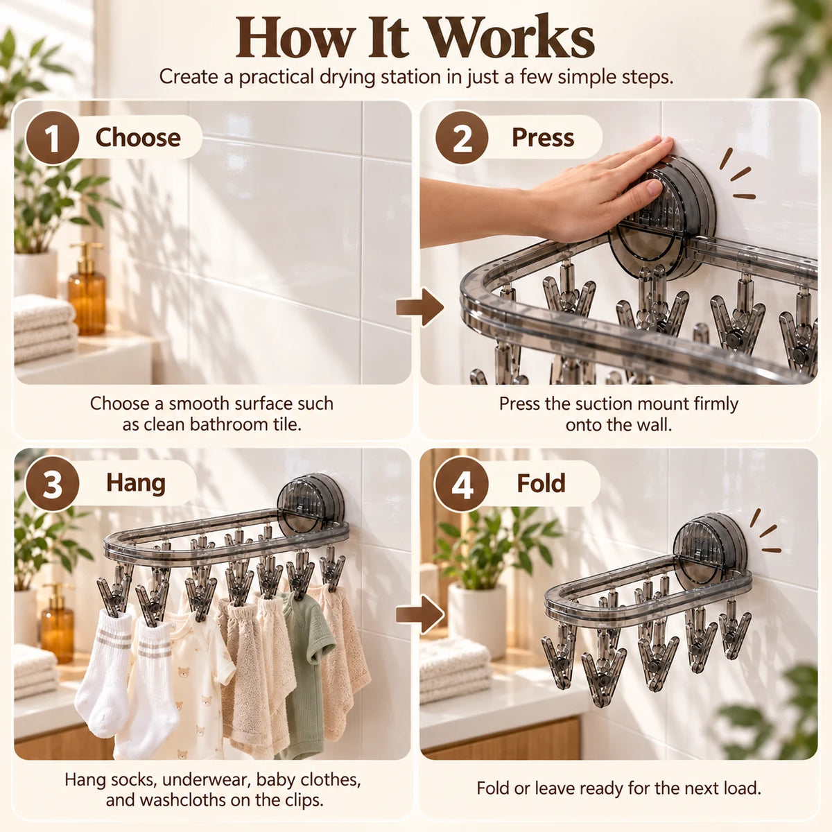 Foldable Clothes Drying Rack how it works