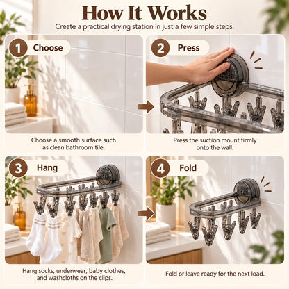 Foldable Clothes Drying Rack how it works