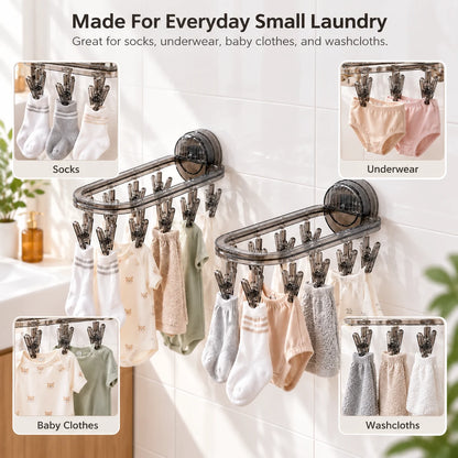 Foldable Clothes Drying Rack for socks underwear baby clothes and washcloths