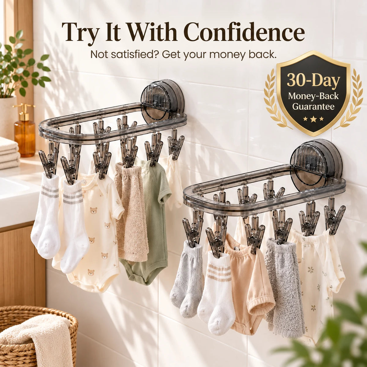 Foldable Clothes Drying Rack 30-Day Money-Back Guarantee